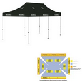 10' x 20' Black Rigid Pop-Up Tent Kit, Full-Color, Dynamic Adhesion (14 Locations)